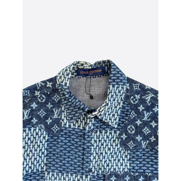 Louis Vuitton Nigo Navy Giant Damier Monogram Button Up Shirt - Picture 3 of 7